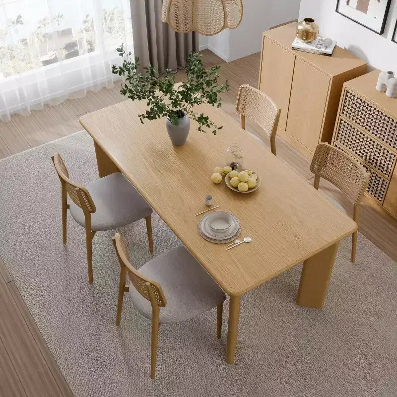 Mesa de comedor rústica PexFix de madera maciza con tablero cuadrado de madera para comedores modernos y reuniones familiares