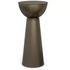 Mykal Mesita auxiliar de metal contemporáneo moderno de 30,48 cm de ancho en dorado antiguo, completamente ensamblada