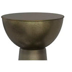 Mykal Mesita auxiliar de metal contemporáneo moderno de 30,48 cm de ancho en dorado antiguo, completamente ensamblada