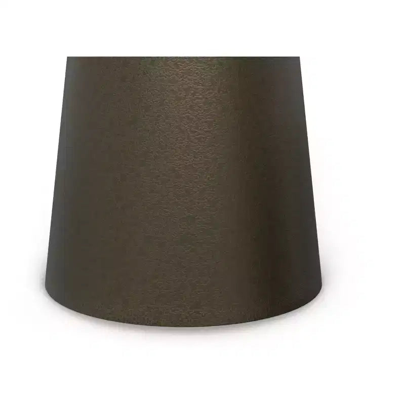 Mykal Mesita auxiliar de metal contemporáneo moderno de 30,48 cm de ancho en dorado antiguo, completamente ensamblada