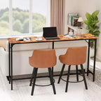 Mesa de bar de altura de mostrador Karl Home de 71'' con estructura de metal, mesa de sofá tipo pub para cocina y sala de estar