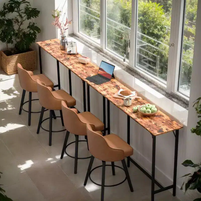 Mesa de bar de altura de mostrador Karl Home de 71'' con estructura de metal, mesa de sofá tipo pub para cocina y sala de estar