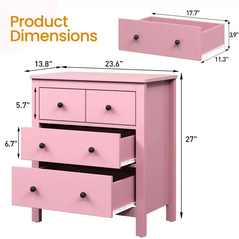 Cómoda moderna de madera con 3 cajones para dormitorio