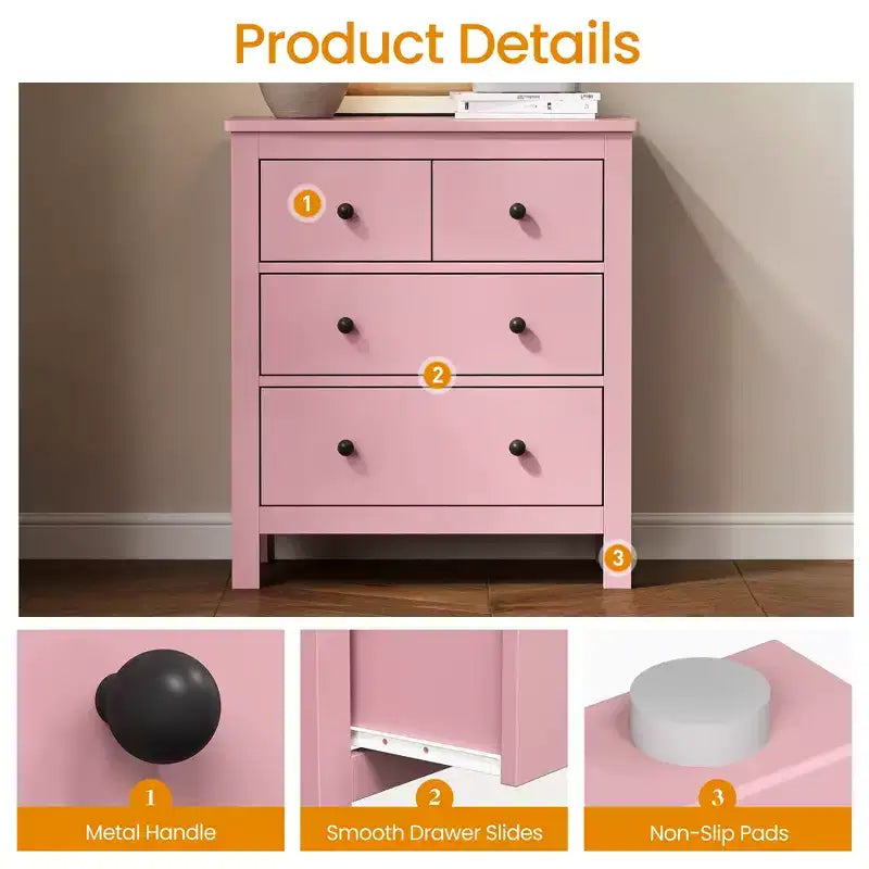 Cómoda moderna de madera con 3 cajones para dormitorio