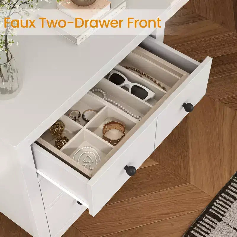 Cómoda moderna de madera con 3 cajones para dormitorio