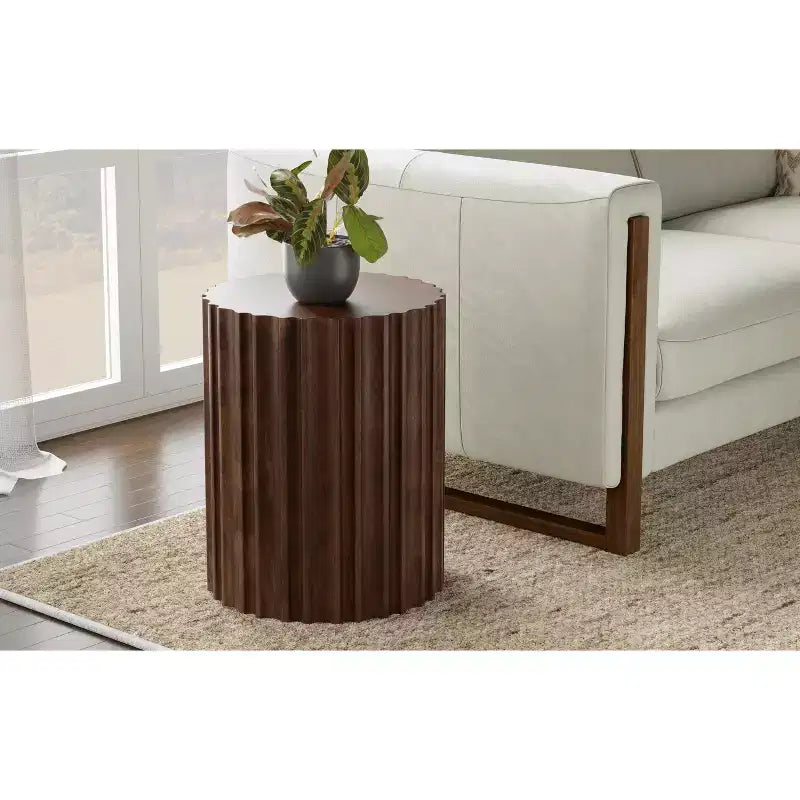 Mesa auxiliar contemporánea Doncaster Boho de mango macizo de 16 pulgadas de ancho, ensamblada