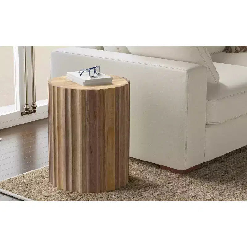 Mesa auxiliar contemporánea Doncaster Boho de mango macizo de 16 pulgadas de ancho, ensamblada
