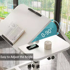 Mesa auxiliar de cama con ruedas, mesa de cama de altura ajustable de 23.6-37.4 pulgadas, mesa de noche móvil con ruedas, escritorio de pie, mesa de cama para oficina en casa