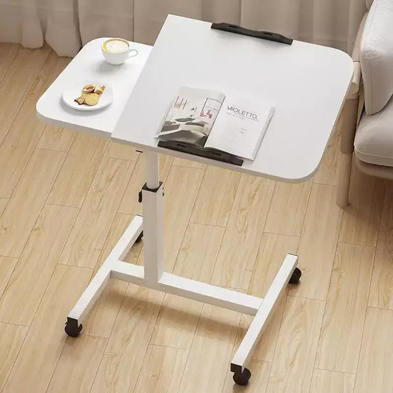 Mesa auxiliar de cama con ruedas, mesa de cama de altura ajustable de 23.6-37.4 pulgadas, mesa de noche móvil con ruedas, escritorio de pie, mesa de cama para oficina en casa