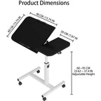 Mesa auxiliar de cama con ruedas, mesa de cama de altura ajustable de 23.6-37.4 pulgadas, mesa de noche móvil con ruedas, escritorio de pie, mesa de cama para oficina en casa