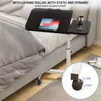 Mesa auxiliar de cama con ruedas, mesa de cama de altura ajustable de 23.6-37.4 pulgadas, mesa de noche móvil con ruedas, escritorio de pie, mesa de cama para oficina en casa