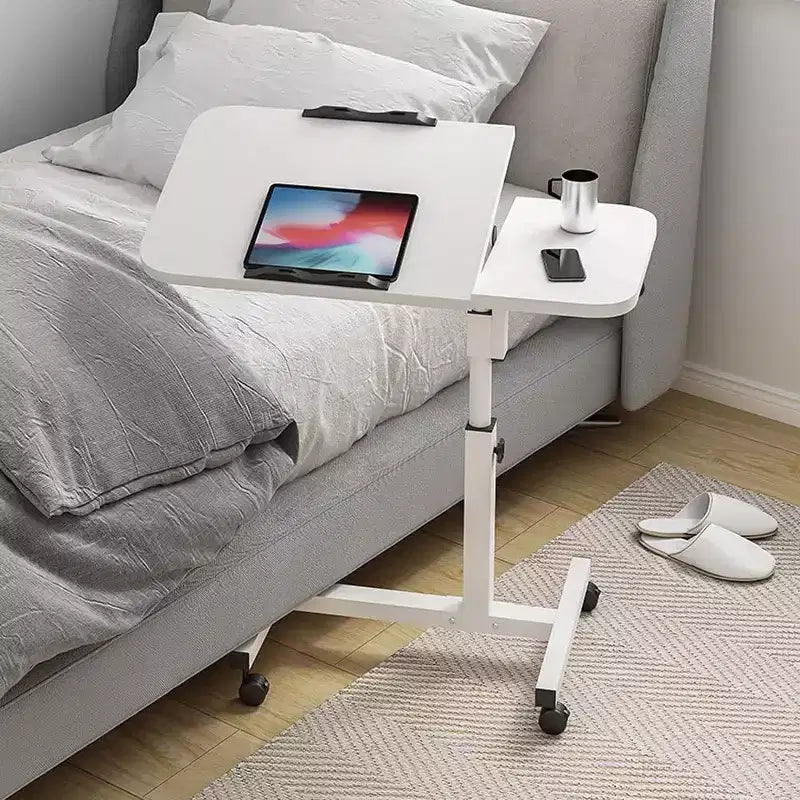 Mesa auxiliar de cama con ruedas, mesa de cama de altura ajustable de 23.6-37.4 pulgadas, mesa de noche móvil con ruedas, escritorio de pie, mesa de cama para oficina en casa