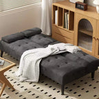 Sofá cama futón convertible Celebalcony, sofá reclinable pequeño, sofá cama de 64 pulgadas ajustable para sala de estar, reposabrazos extraíble