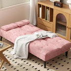 Sofá cama futón convertible Celebalcony, sofá reclinable pequeño, sofá cama de 64 pulgadas ajustable para sala de estar, reposabrazos extraíble