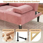 Sofá cama futón convertible Celebalcony, sofá reclinable pequeño, sofá cama de 64 pulgadas ajustable para sala de estar, reposabrazos extraíble