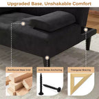 Sofá cama futón convertible Celebalcony, sofá reclinable pequeño, sofá cama de 64 pulgadas ajustable para sala de estar, reposabrazos extraíble