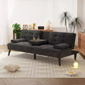 Celebalcony Convertible Futon Sofa Bed Couch, Small Sofa Couch Recliner, 64 Adjustable Sleeper Sofa Bed for Living Room, Removable Armrest