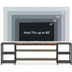 Mueble de TV Lantine de 78 pulgadas para televisores de hasta 85 pulgadas, consola industrial de centro de entretenimiento con estantes de almacenamiento para sala de estar