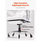 Silla de oficina reclinable VEVOR con reposapiés, silla de oficina ancha de cuero PU de alta resistencia, sillas ejecutivas grandes y altas con soporte lumbar, blanca