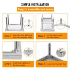 Mesa para parrilla de 24x28, mesa de preparación de acero inoxidable de alta resistencia de 1000 lb con estante inferior de 220 lb, ideal para cocinas comerciales, hoteles y hogares