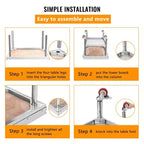 Mesa para parrilla de 24x28, mesa de preparación de acero inoxidable de alta resistencia de 1000 lb con estante inferior de 220 lb, ideal para cocinas comerciales, hoteles y hogares