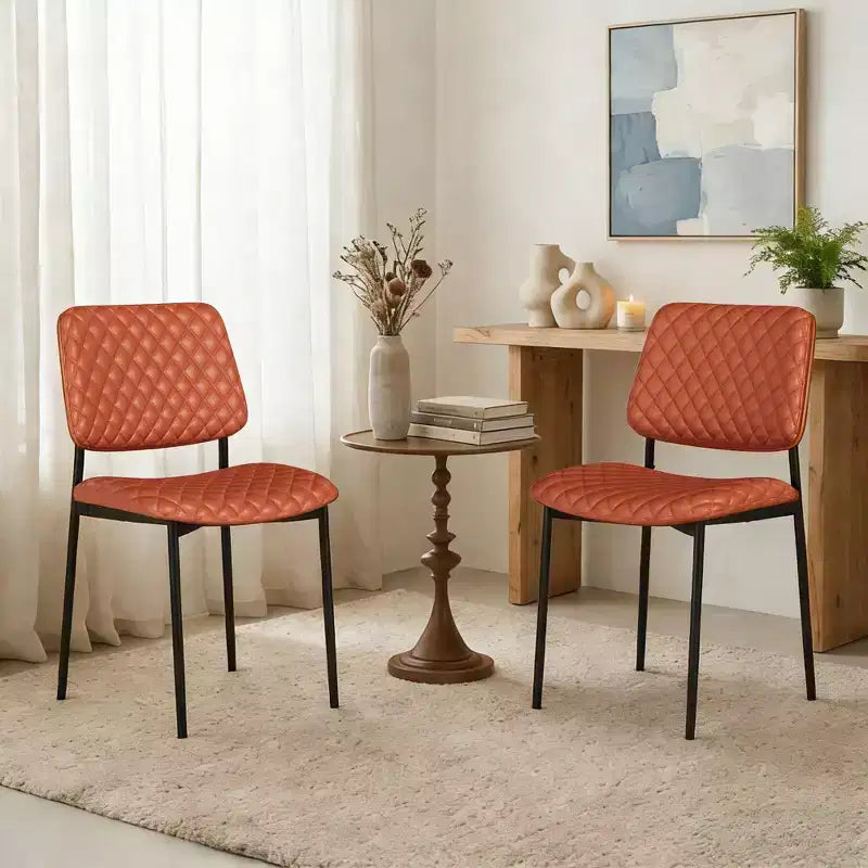 TYBOATLE Juego de 2 sillas de comedor de mediados de siglo, sillas de cocina de cuero sintético acolchado con respaldo de madera curvada, sillas auxiliares industriales tapizadas