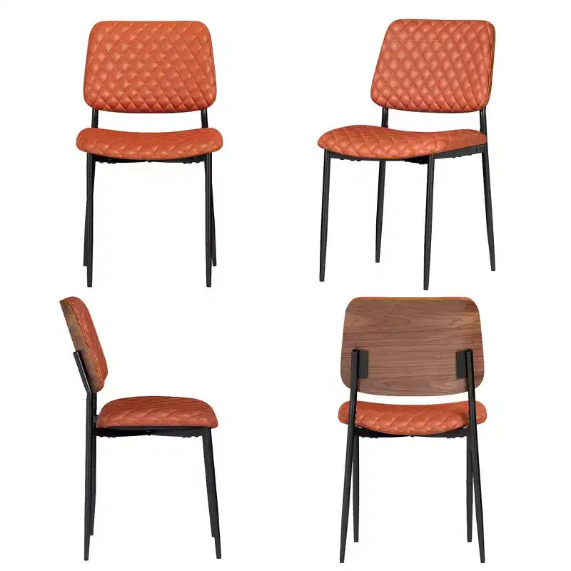 TYBOATLE Juego de 2 sillas de comedor de mediados de siglo, sillas de cocina de cuero sintético acolchado con respaldo de madera curvada, sillas auxiliares industriales tapizadas
