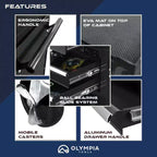 Armario de herramientas con ruedas Olympia Tools de 20 pulgadas y 5 cajones, almacenamiento con cerradura