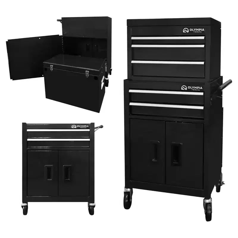 Armario de herramientas con ruedas Olympia Tools de 20 pulgadas y 5 cajones, almacenamiento con cerradura