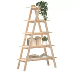 vidaXL Estantería de 5 Niveles Independiente con Forma de A Librería de Exhibición Madera Maciza Pino