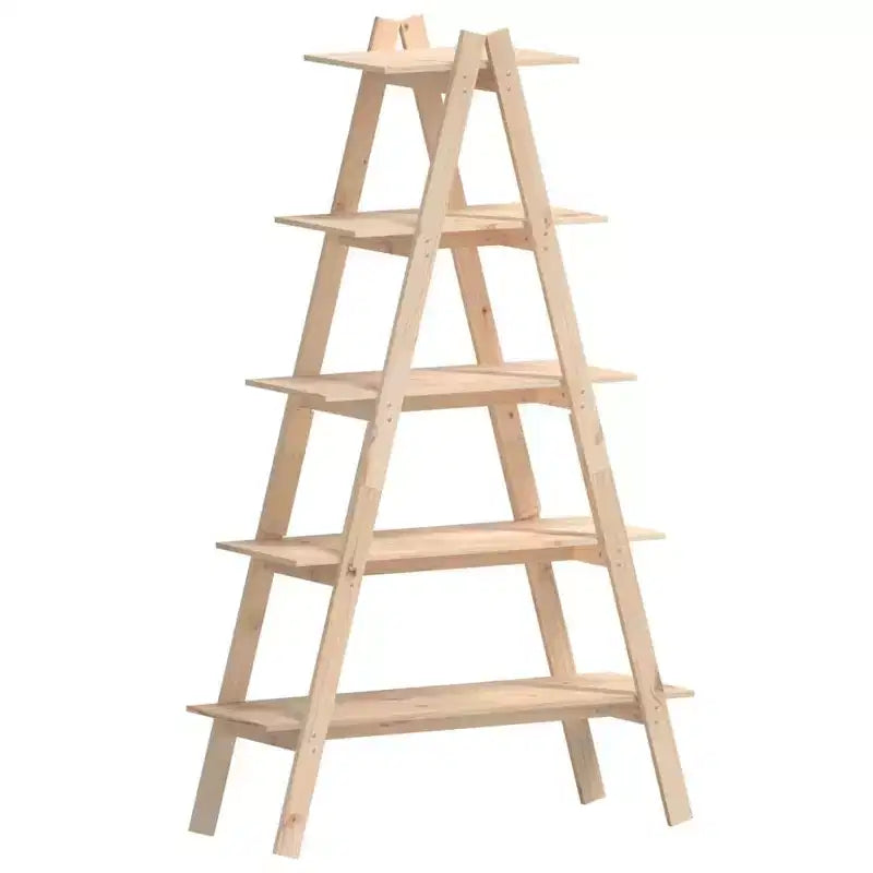 vidaXL Estantería de 5 Niveles Independiente con Forma de A Librería de Exhibición Madera Maciza Pino