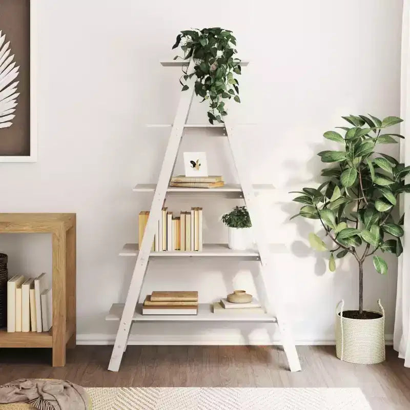 vidaXL Estantería de 5 Niveles Independiente con Forma de A Librería de Exhibición Madera Maciza Pino
