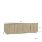 Mueble de TV moderno JVNOXK de 68 pulgadas con iluminación LED de 16 colores, compatible con televisores de 55, 60 y 65 pulgadas, incluye espacio de almacenamiento, tono de madera
