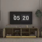 Mueble de TV moderno JVNOXK de 68 pulgadas con iluminación LED de 16 colores, compatible con televisores de 55, 60 y 65 pulgadas, incluye espacio de almacenamiento, tono de madera
