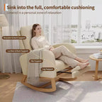 Mecedora tapizada de borreguito para habitación infantil - Mecedora moderna con respaldo alto, patas de madera resistentes y cómoda mecedora de acento para sala de estar, dormitorio o habitación infantil