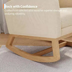 Mecedora tapizada de borreguito para habitación infantil - Mecedora moderna con respaldo alto, patas de madera resistentes y cómoda mecedora de acento para sala de estar, dormitorio o habitación infantil