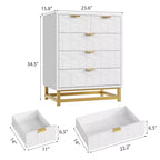 Cómoda para dormitorio, cómoda negra de 5 cajones con patas de metal, organizador de almacenamiento ancho moderno para sala de estar o entrada