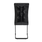 Juego de 2 sillas de comedor retro tapizadas en piel de cocodrilo con patas de metal negro