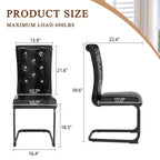 Juego de 2 sillas de comedor retro tapizadas en piel de cocodrilo con patas de metal negro