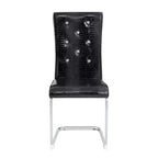 Juego de 4 sillas de comedor retro tapizadas con patrón de piel de cocodrilo y detalles de hebilla de cristal, patas de metal galvanizado