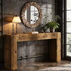 Mesa consola, mesa de madera maciza estilo rústico para recibidor y entrada