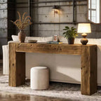 Mesa consola, mesa de madera maciza estilo rústico para recibidor y entrada