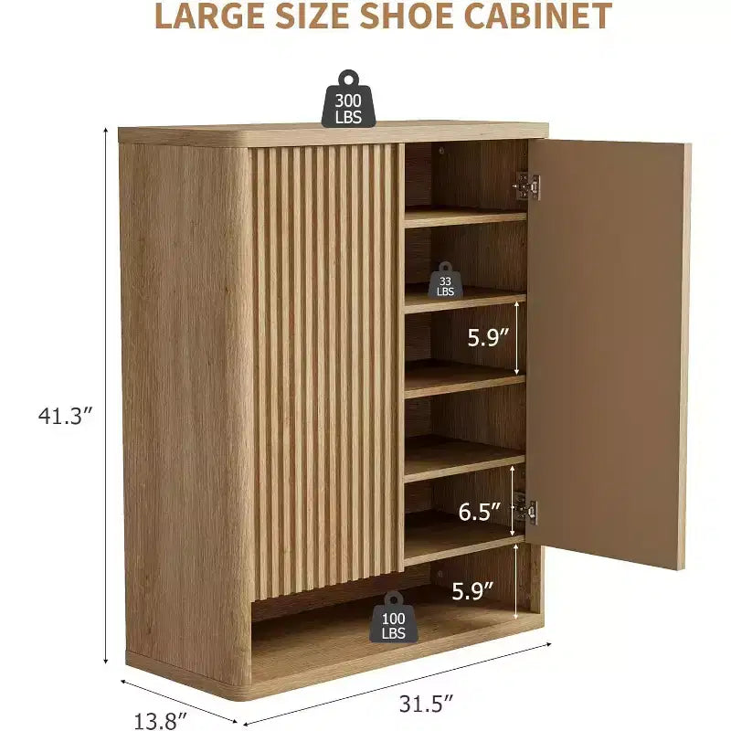 Zapatero Moderno de Madera con Cajón y Estantes Ajustables