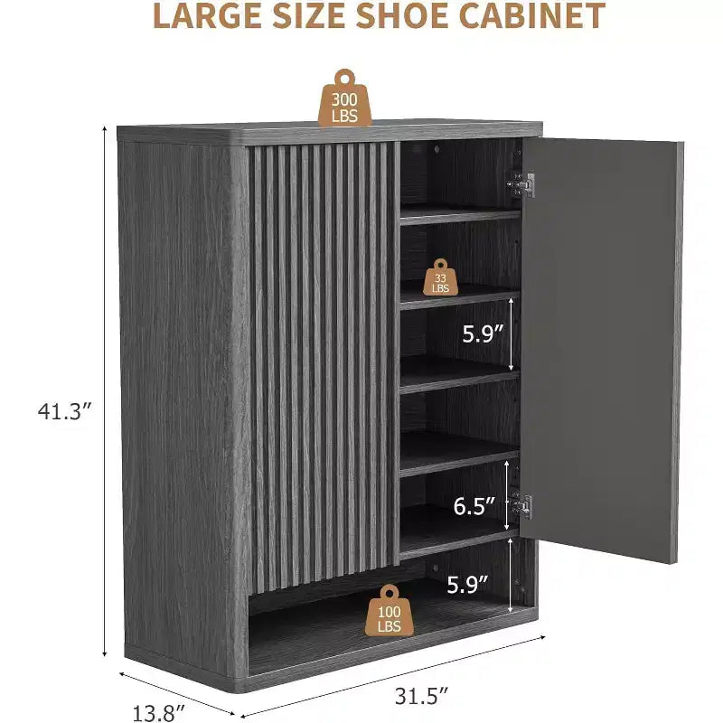 Zapatero Moderno de Madera con Cajón y Estantes Ajustables