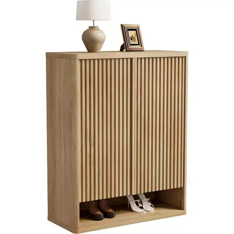 Zapatero Moderno de Madera con Cajón y Estantes Ajustables