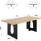 71 Mesa de comedor moderna para 6-10, mesa de cocina rectangular para reuniones familiares con una base de pedestal resistente