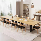 71 Mesa de comedor moderna para 6-10, mesa de cocina rectangular para reuniones familiares con una base de pedestal resistente