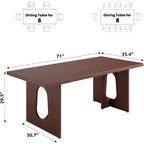 71 Mesa de comedor moderna para 6-10, mesa de cocina rectangular para reuniones familiares con una base de pedestal resistente