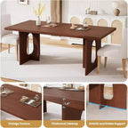 71 Mesa de comedor moderna para 6-10, mesa de cocina rectangular para reuniones familiares con una base de pedestal resistente