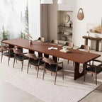 71 Mesa de comedor moderna para 6-10, mesa de cocina rectangular para reuniones familiares con una base de pedestal resistente